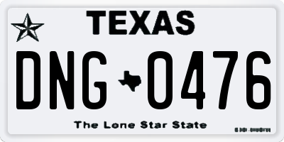 TX license plate DNG0476