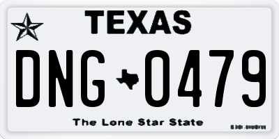 TX license plate DNG0479