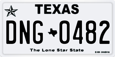 TX license plate DNG0482