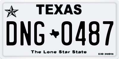 TX license plate DNG0487