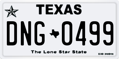 TX license plate DNG0499