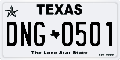 TX license plate DNG0501