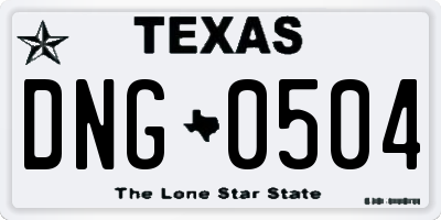 TX license plate DNG0504