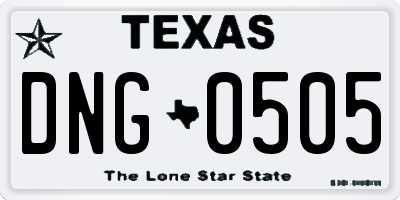 TX license plate DNG0505