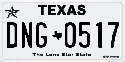 TX license plate DNG0517