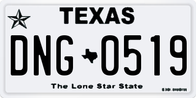 TX license plate DNG0519