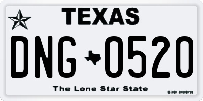 TX license plate DNG0520