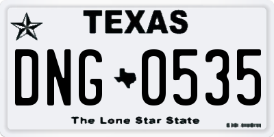 TX license plate DNG0535