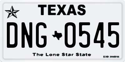 TX license plate DNG0545