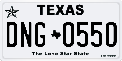 TX license plate DNG0550