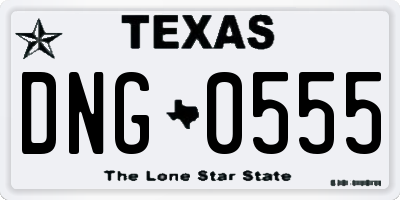 TX license plate DNG0555
