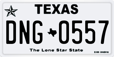 TX license plate DNG0557