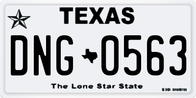 TX license plate DNG0563