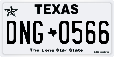 TX license plate DNG0566