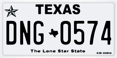 TX license plate DNG0574