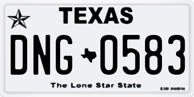 TX license plate DNG0583