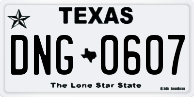TX license plate DNG0607