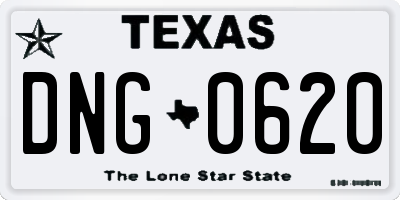 TX license plate DNG0620