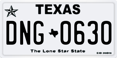 TX license plate DNG0630