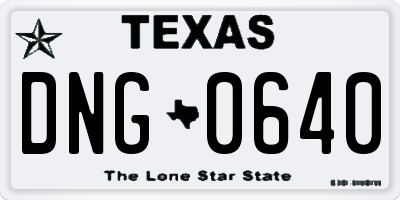 TX license plate DNG0640