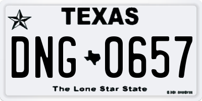 TX license plate DNG0657