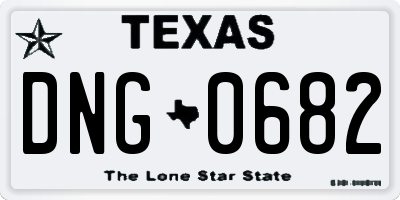 TX license plate DNG0682
