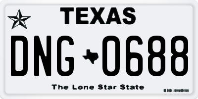 TX license plate DNG0688