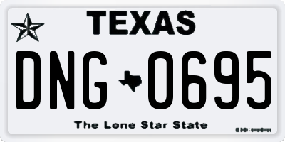 TX license plate DNG0695
