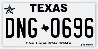 TX license plate DNG0696