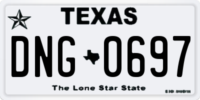 TX license plate DNG0697