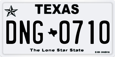 TX license plate DNG0710