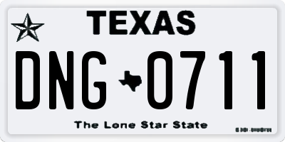 TX license plate DNG0711