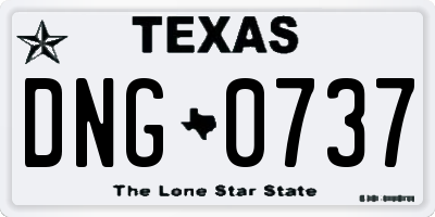 TX license plate DNG0737