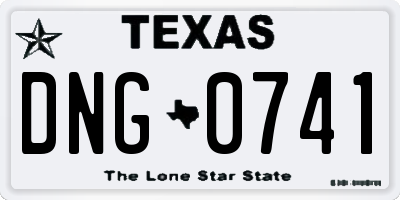 TX license plate DNG0741