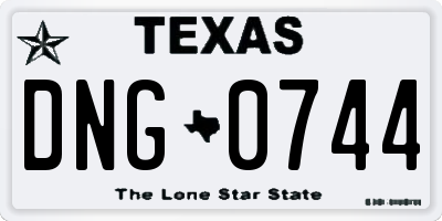 TX license plate DNG0744