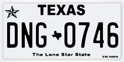 TX license plate DNG0746