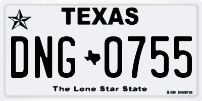 TX license plate DNG0755