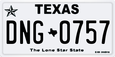 TX license plate DNG0757