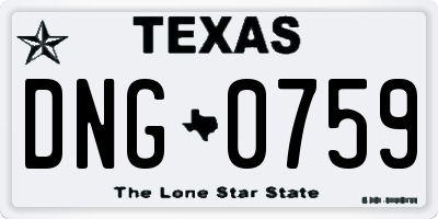 TX license plate DNG0759