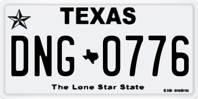 TX license plate DNG0776