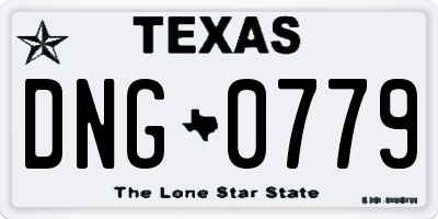 TX license plate DNG0779