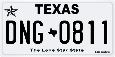 TX license plate DNG0811