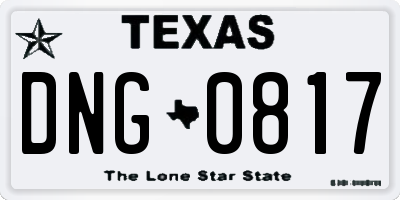 TX license plate DNG0817