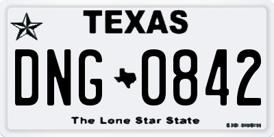 TX license plate DNG0842