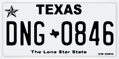 TX license plate DNG0846