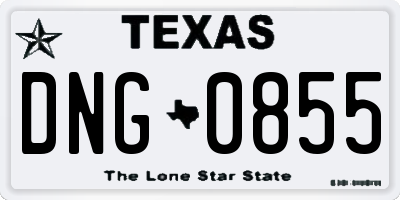 TX license plate DNG0855
