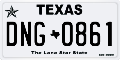 TX license plate DNG0861