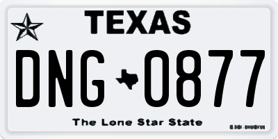 TX license plate DNG0877