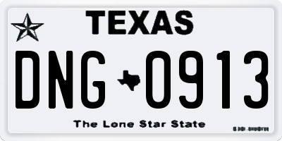 TX license plate DNG0913