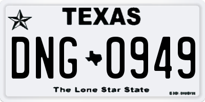 TX license plate DNG0949